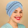 Solid Color Muslim Turban Hat Single Color Milk Silk Two Braids Headscarf Hat