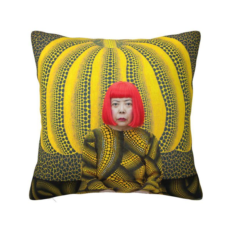Luxury Yayoi Kusama Abstract Art Pumpkin Cushion Covers 45x45cm Velvet Pillow for Sofa Car Square Pillowcase Home Decorative