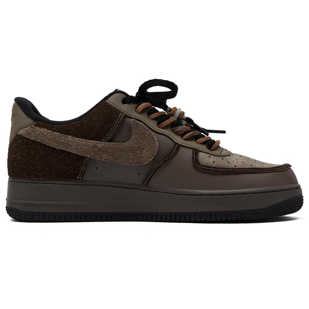 Nike Air Force 1 Slip Resistant Abrasion Resistant Low Top Skateboard Shoes Unisex Black Umber DV0788-001(TeamH-S-BOX)
