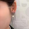 Black Gold Butterfly Diamond Tassel Pearl CD Stud Earrings - Women's High-End Fashion 