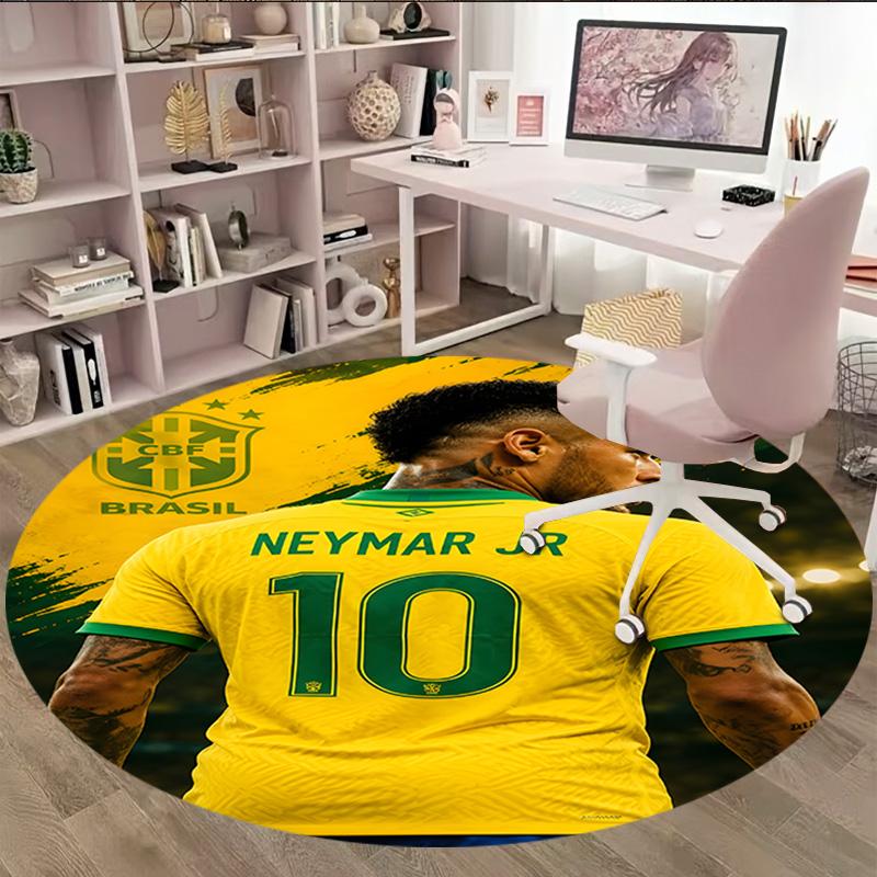 1pc Neymar15 Carpet, Round Rug, Comfortable, Suitable for Entryways, Living Rooms, Office, And Bedrooms, Christmas Decoration