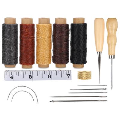 Leder Handnähen DIY Stechen Handwerkszeug Fingerhut Maßband Ahle Zubehörset