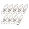 9 Pcs Silver Tone D Swivel Trigger Hooks Zinc Alloy Key Ring Lobster Clasps