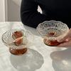 Retro Grain Glass Gobet Glass Tray Plate Fruit Snack Dessert Plate Goblet Bowel Candy Plate Dish