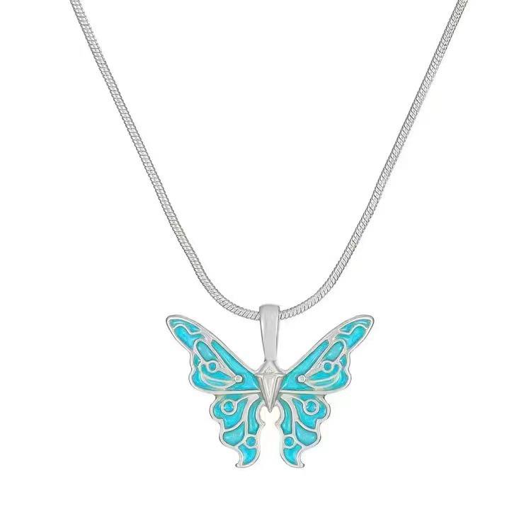Barbie Princess Iridescent Butterfly Necklace - Light Luxury Jewelry