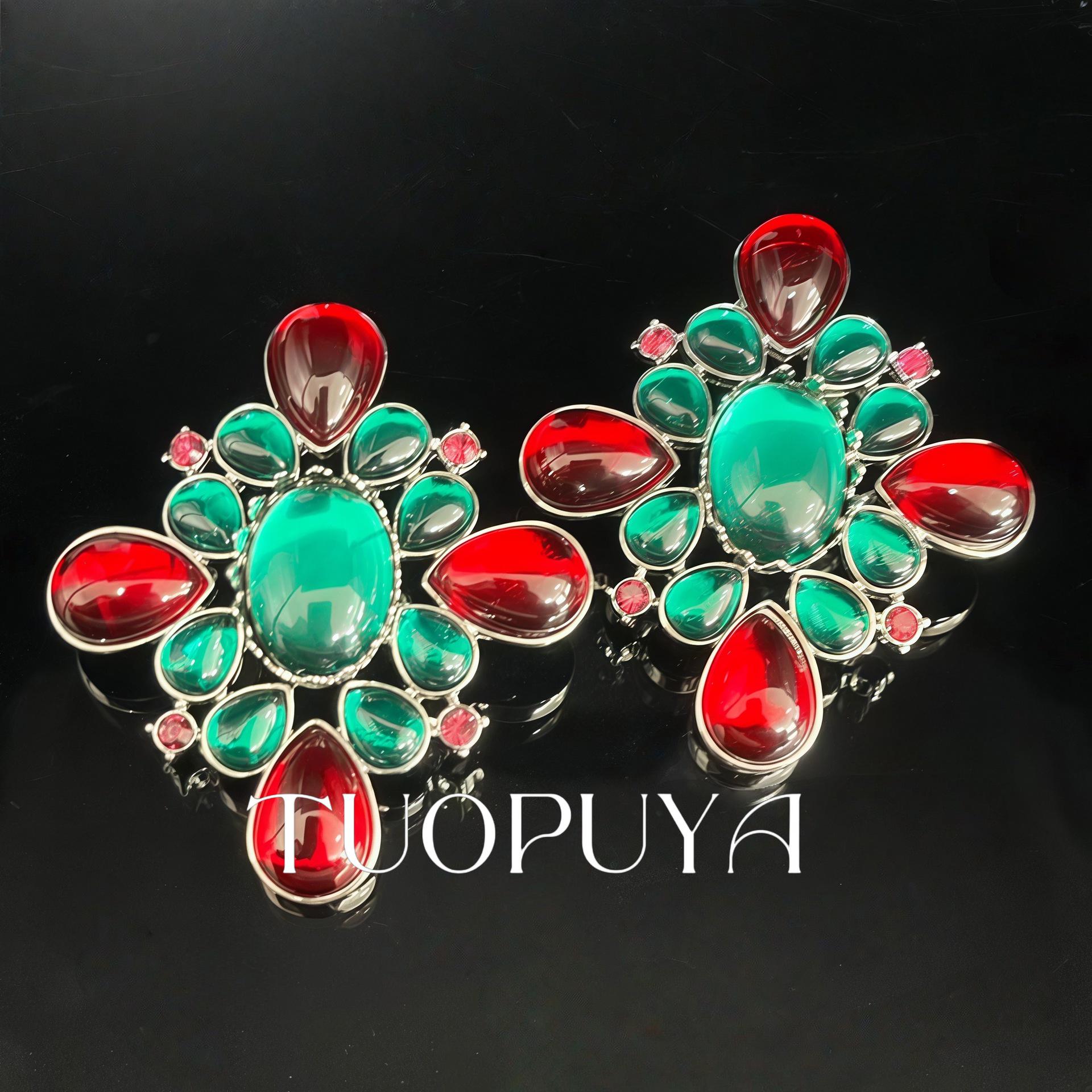 Pink Cubic Zirconia Water Drop Earring & Brooch Set - Retro Elegance хлопков по ушам
