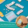 PU Leather Mahjong Score Card Pouch with Auto-Close Spring Frame, Small Storage Case for Home Table Use and Travel