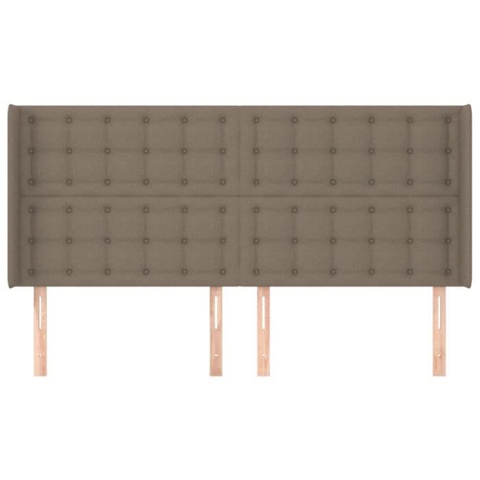 VidaXL Headboard with Ears Taupe 203x16x118-128 Cm Fabric3120040