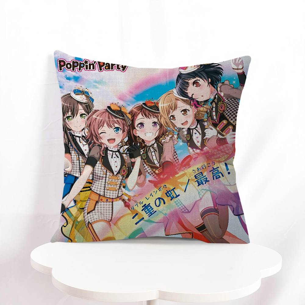 P-Poppin Party Anime Pillow Gifts Home Office Furnishings Bedroom Sofa Car Cushion Cover Case 45x45cm