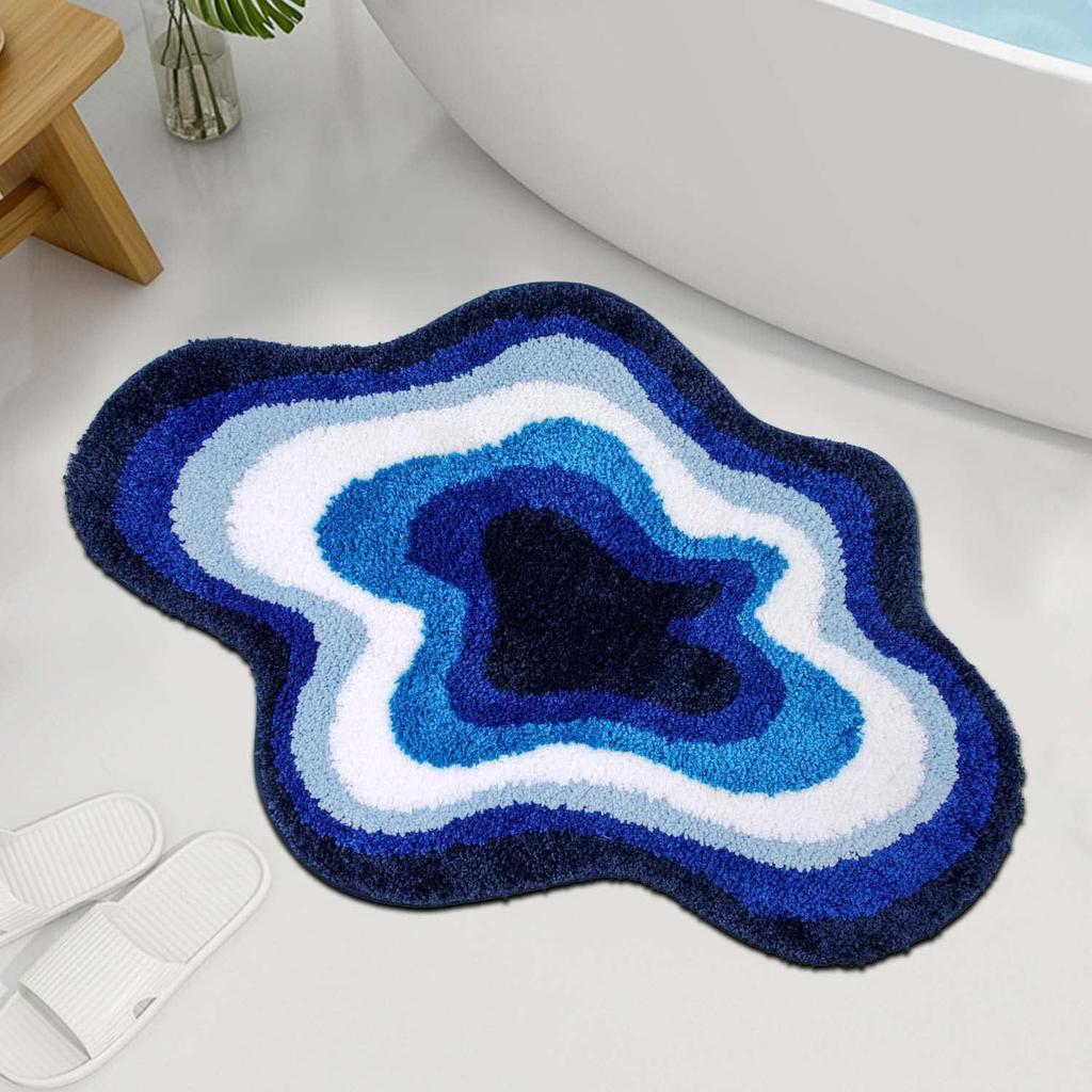 Simple Dopamine Color Faux Cashmere Carpet Living Room Bathroom Doorway Non-slip Dirty Resistant Home Decoration