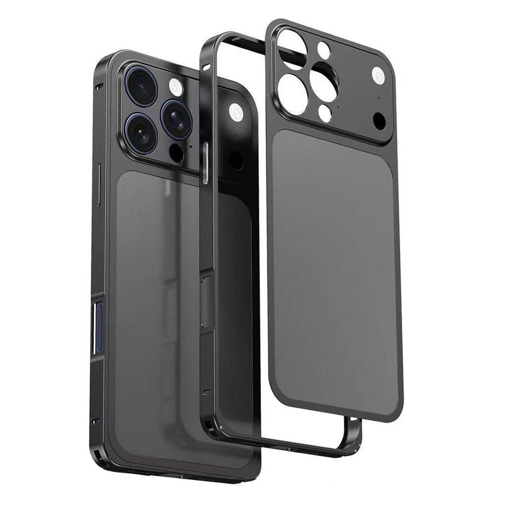 For iPhone 16 Pro Case Transform to 17 Pro Locking Buckle Metal Frame Alloy Back Phone Cover