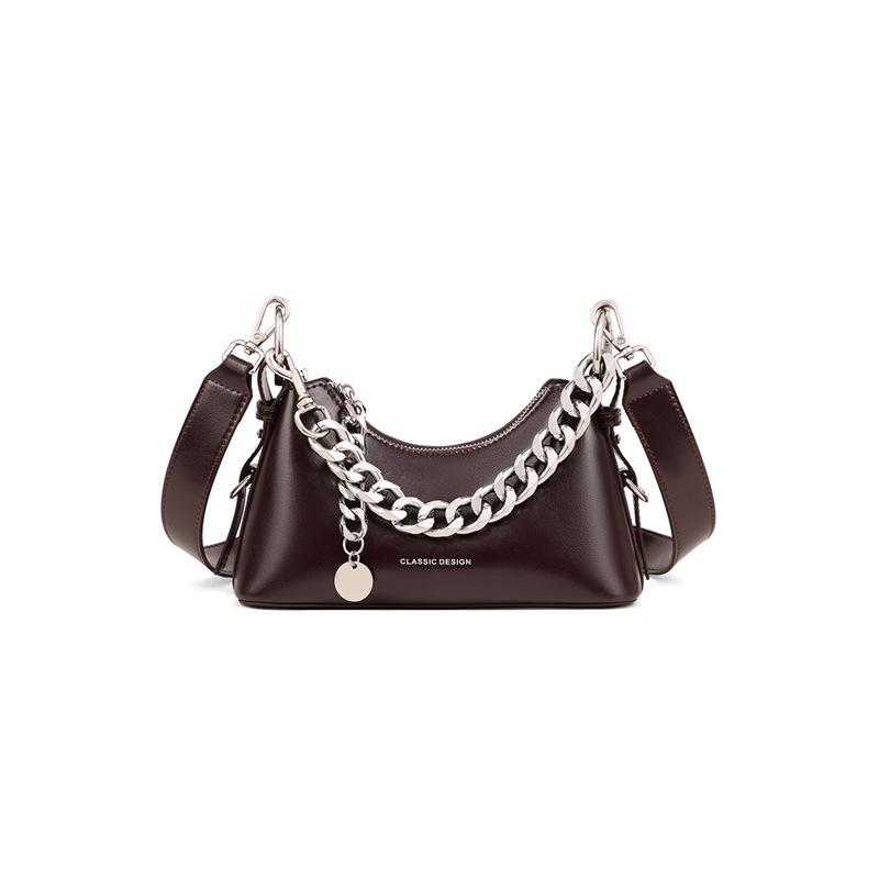 Bag Women's 2025 New Summer Leather Women's Bag Crossbody Underarm Bag Chain Premium Shoulder Bag Luggage