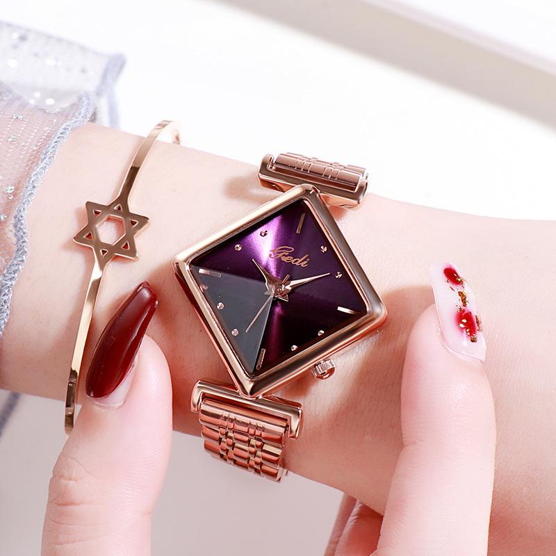 High Value Women'S Watch Fashion Rhombus Dial Women'S Watch Simple Casual Fashion Quartz Watch