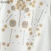 ZANZEA Women Casual Round Neck Sleeveless Print Dress