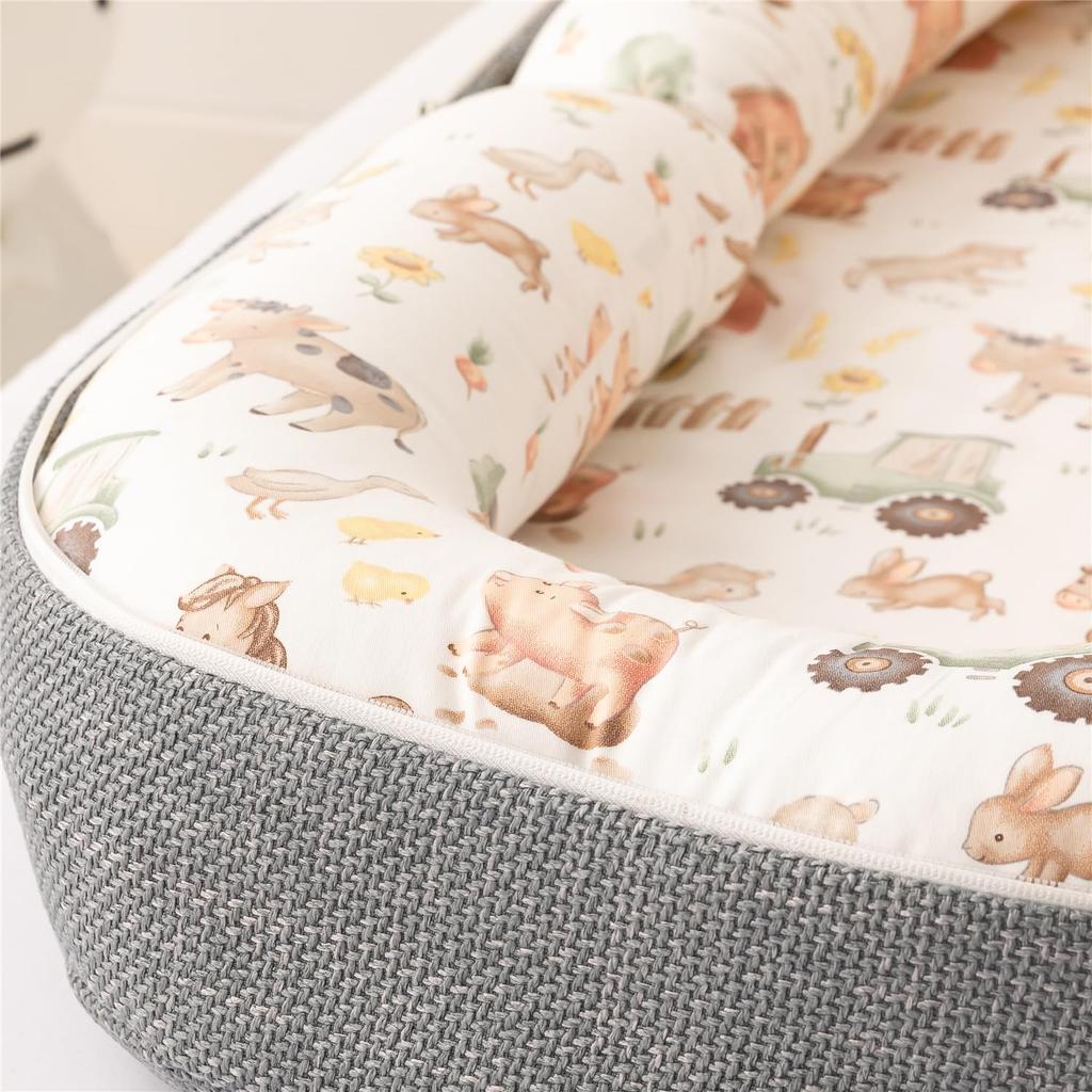 Lukaedy Portable Crib for Compact Folding Baby Gift Bed-in-Bed Newborns, Foldable, Co-sleeping Crib, Portable, Breathable, Washable, Bed,