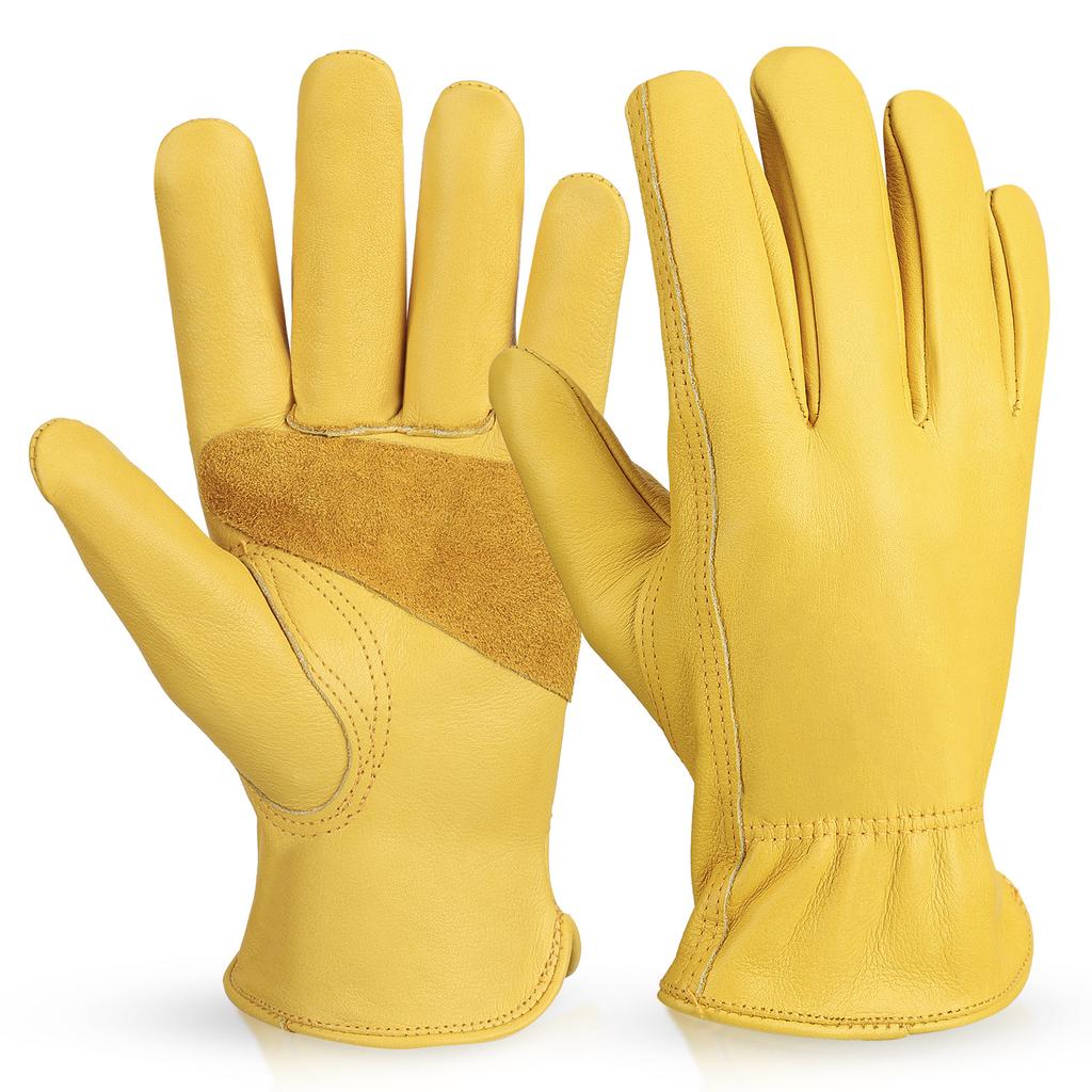 Gardening Gloves Cowhide Wear Resistant Non Slip Anti Puncture Farm Auto Repair Driver Labor Protection Gloves