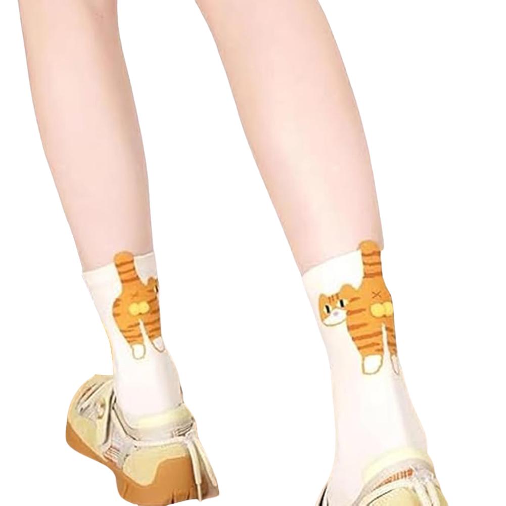 2Pcs Cute Cat Socks with Balls Funny Cotton Socks Breathable Soft Cotton Socks Novelty Gifts for Cat Lovers