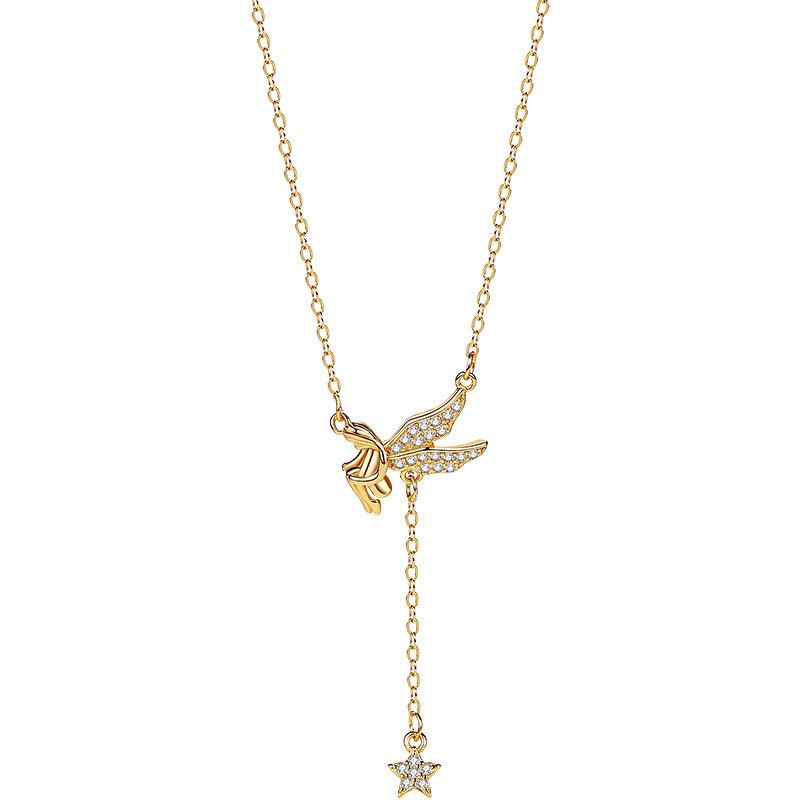 Angel Elf Star Tassel Pendant Necklace - Elegant Light Luxury Clavicle Chain