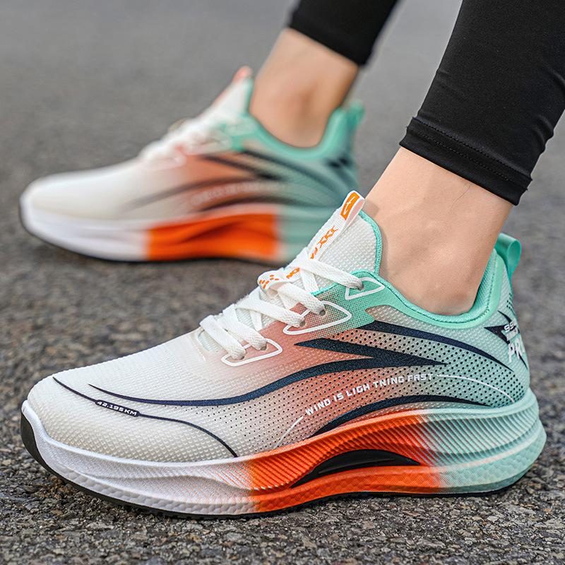 Flame Red Mesh Sneakers Breathable Casual Marathon Running Shoes