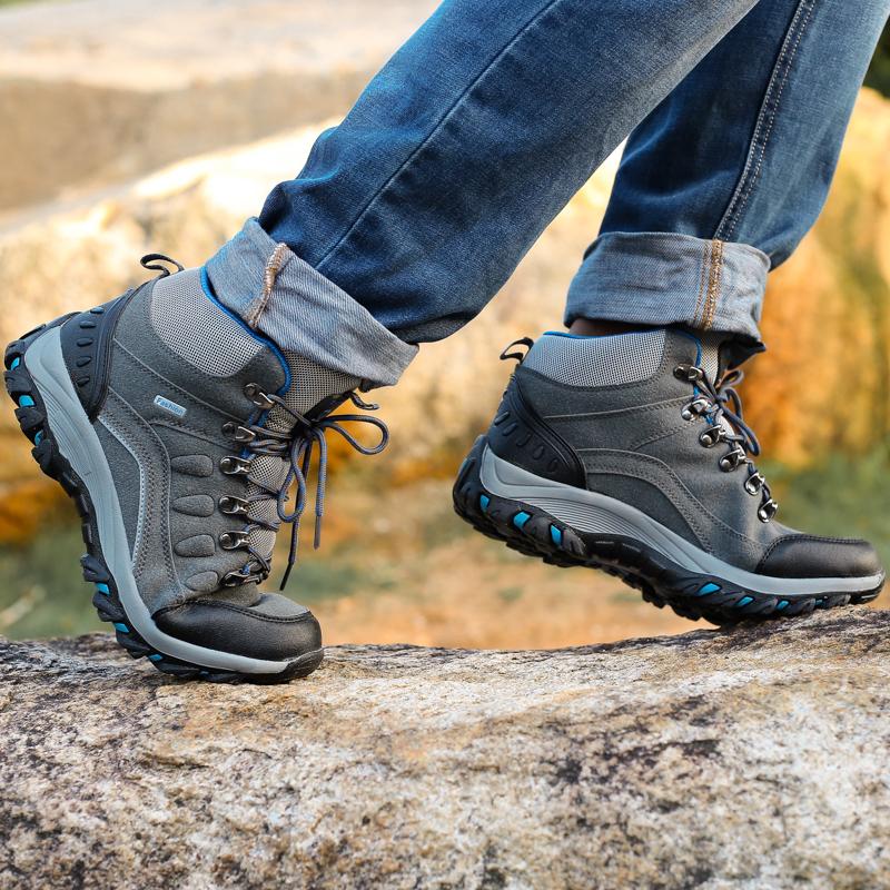 35-46 Fashionable Plus Size High Top Outdoor Hiking Shoes Travel Hiking Shoes Casual Sports Shoes Couple Shoes