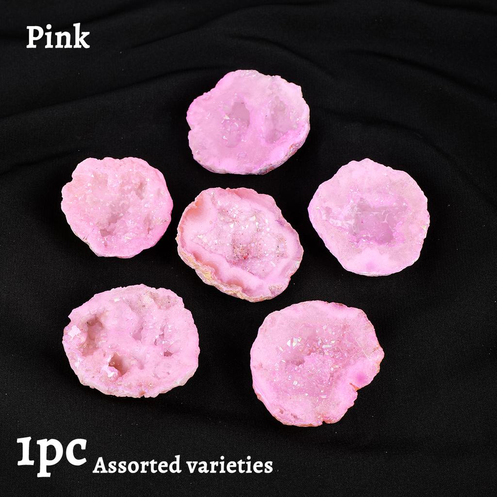 1pc Natural Crystal Aura Moroccan Agate Crystal Cave Ornament Crystal Raw Stone Treasure Pot Home Desktop Decoration Stone gifts