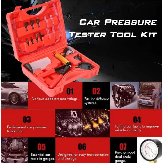 Hand Held Vacuum Pump Brake Bleeder Set Clutch Fluid Bleed Tester Tool Kit Oil Change Power Steering Fluid Bleeding Tool Kit
