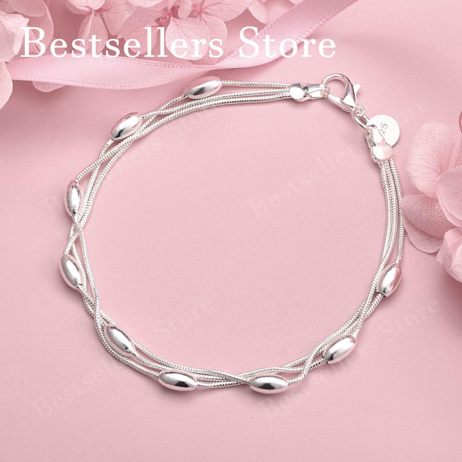 925 sterling silver 8-inch exquisite tassel round bracelet, fashionable women's wedding party jewelry accessories