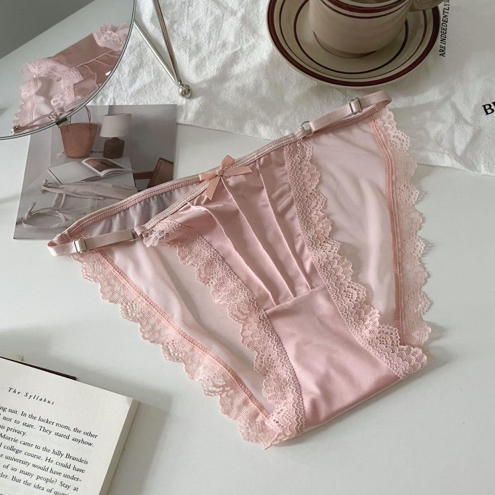 Low Waist Underwear for Women Bow Mesh Briefs Sweet Lace Panties  Girl