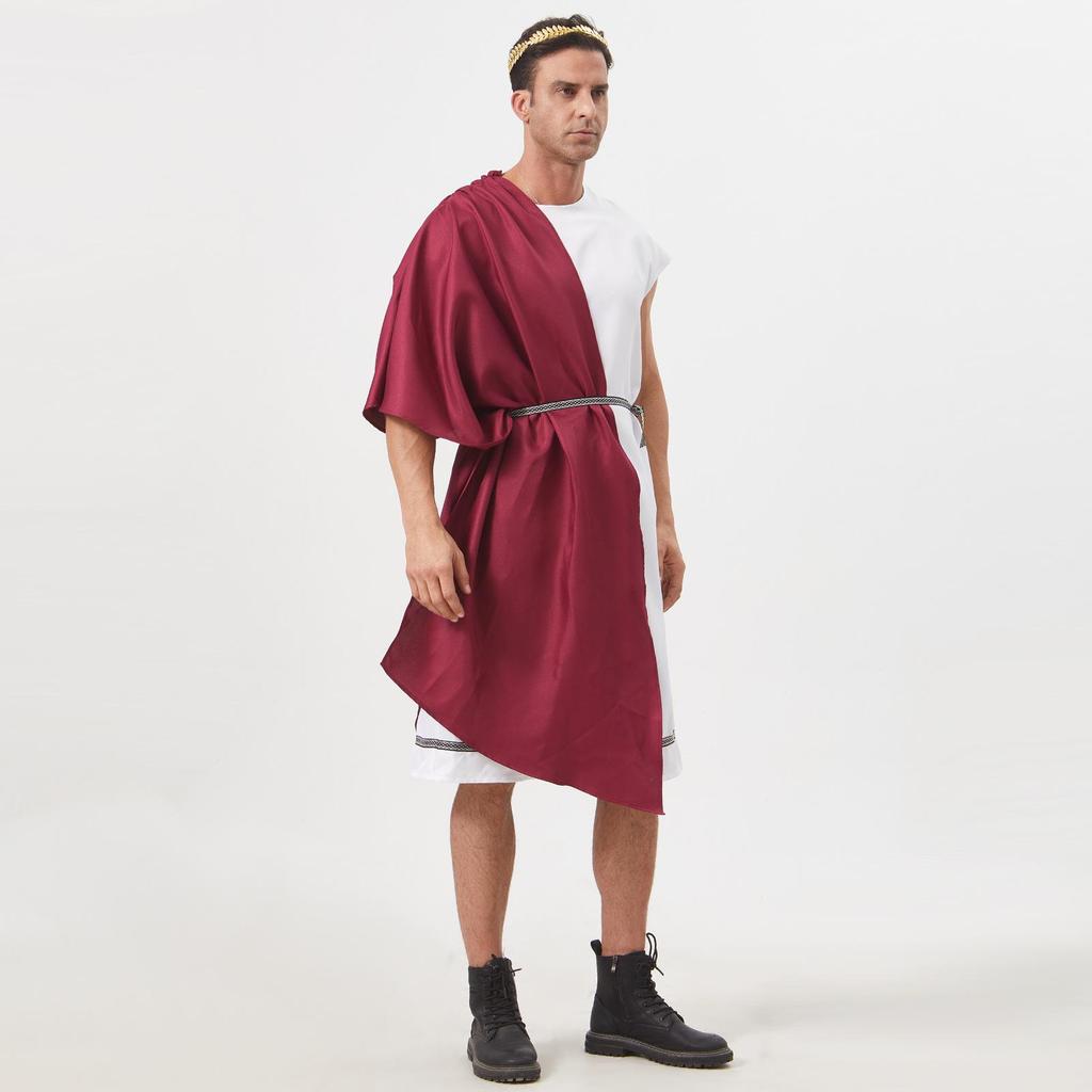 Carnival Men's Greek God Toga Costume with Laurel Wreath & Wristbands