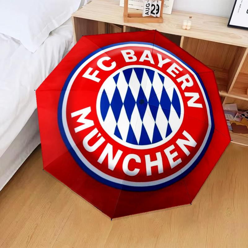 1PC Munich FC Crest Printed Umbrella Folding Umbrella, Automatic Umbrella 8-Frame for Travel, Camping Fan Gifts Christmas Gifts