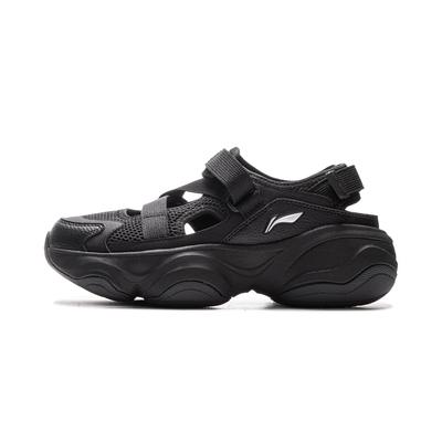 Li Ning Honey Slip Resistant Breathable Height Increasing Grip Abrasion Resistant River Trekking Shoes Women's Black AGUV018-2