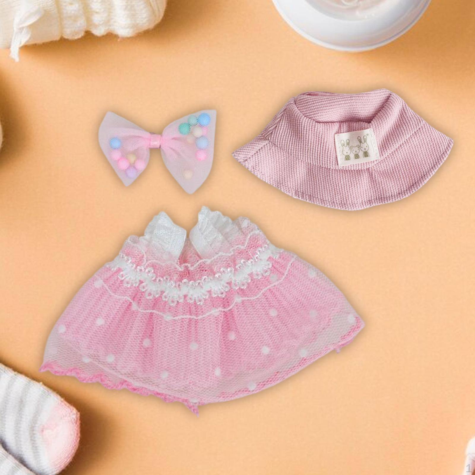 

15 см 17 см кукольное платье, аксессуар в виде зайчика, детский костюм для ролевых игр, реквизит для фотосъемки, милая одежда розовый