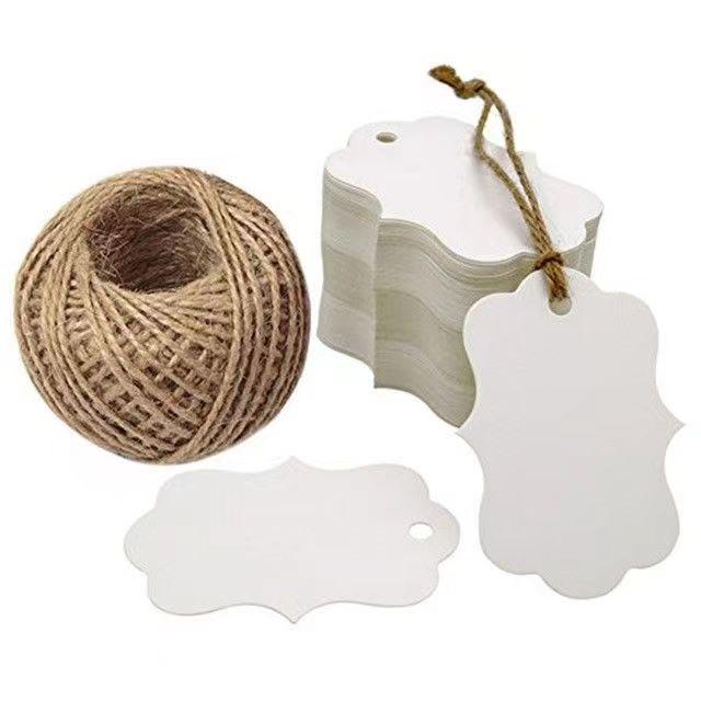 Geschenkanhänger: 100er-Pack Kraftbraun, Weiß & Schwarz 'Danke'-Etiketten für Partys & Hochzeiten