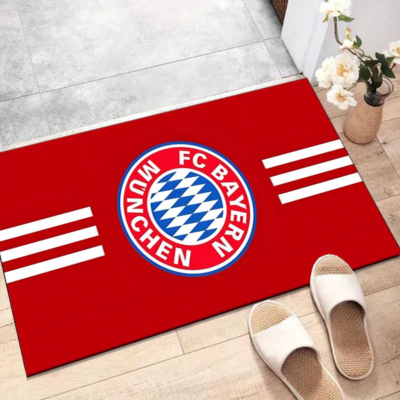 Fußball Bayern Polyester Teppich, Weiche Indoor Matte für Bürostuhl, Wohnzimmer, Schreibtisch - Dekoratives Home Office Teppich Design