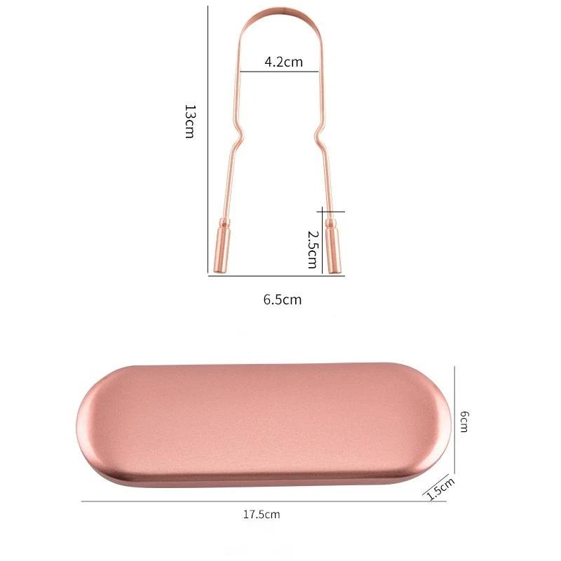 Stainless Steel/Pure Copper Tongue Scraper With Storage Box Oral Cleaner Brush Fresh Cleaning Hygiene High Quality Tongue Scrape