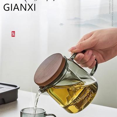 GIANXI Tea And Water Separation Tea Set Home Brewing Teapot Tea Tray Chinese Tea Ceremony Heat-resistant Glass Cup