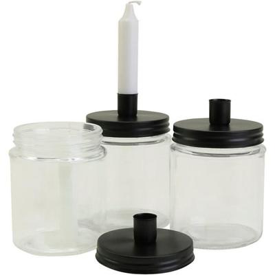 Pot Topped with a Candlestick - 15x9.5 Cm - Glass - 6 Pcs - Decorative Objects