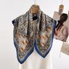 New Printed Cashew Retro Artistic Herringbone Pattern Cotton Linen Scarf Small Square Versatile Spring Autumn Thin Headscarf