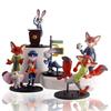 Anime 6/12pcs Zootopias Judy Nick Action Figure Humorous Rabbit Fox Cheetah Figurine Present Desktop Ornament Designed For Kid Birth Date Gifts