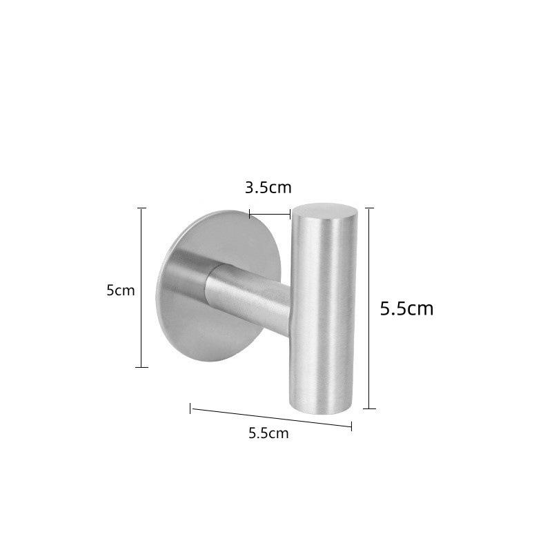 Stainless Steel No-Drill Suction Cup Wall Hook for Coats & Hats - Black