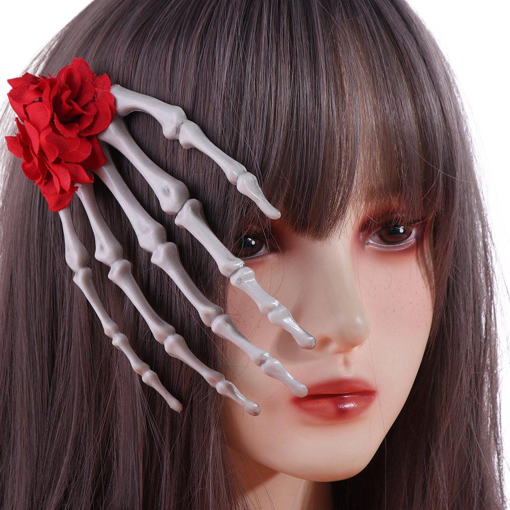 Skeleton Skeleton Hand Rose Hairpin Cloth Halloween Headwear Ghost Claw Hair Clip  Festival Toys