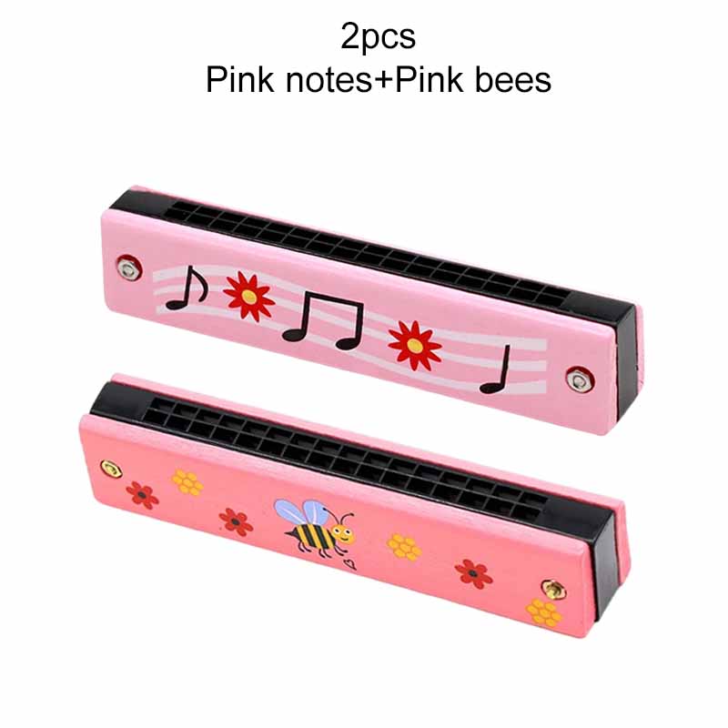 2/3pcs Children Wooden Harmonica Toys 16-Hole Musical Instrument Play for Kids Gifts Animals Painted Early Educational Toys TMZ