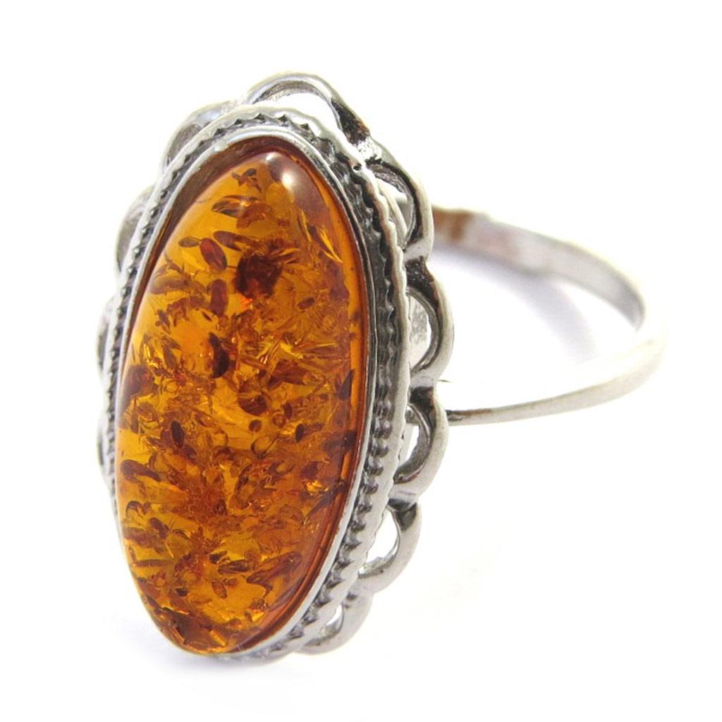Amber (rhodium) 'Inspiration' Silver Ring