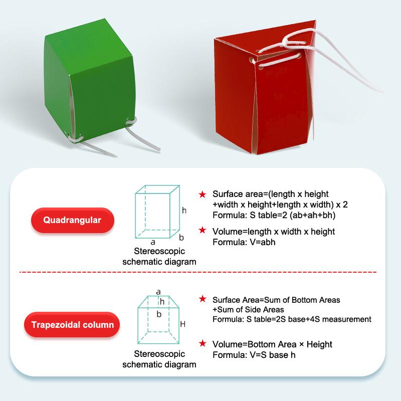 For Teach Volume Surfaces Area Drafting Kids Ages 5-12 Families Geometry Book Pull String 3D Geometry Learning Book Toy