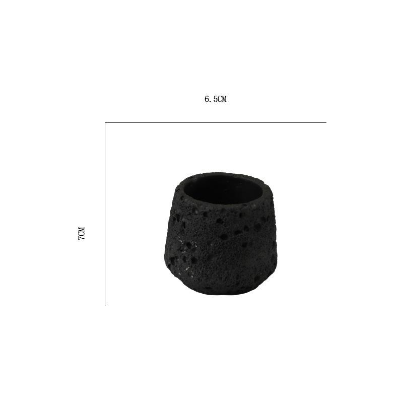 Milk White Creative Volcanic Stone Pattern Cement Succulent Flower Pot Office Home Desktop Decoration Green Plant Flowers