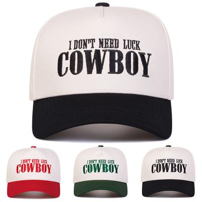 Unisex COWBOY Letter Embroidery Baseball Caps Adjustable Casual Hats Spring and Autumn Outdoor Sunscreen Hat
