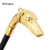 Golden Dog Sausage Dog Head Walking Cane Fashion Decorative Walking Stick Gentleman Elegant Cosplay Cane Knob Crosier 93cm