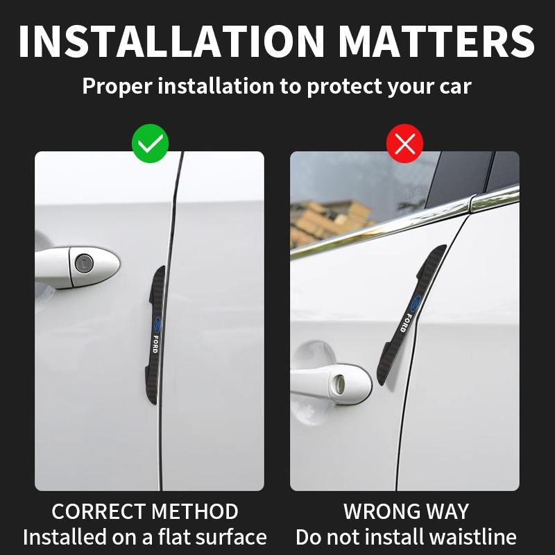 4pcs Rubber Car Door Edge Protector Sticker Anti Collision Anti-scratch Strips For Ford Focus Mondeo Mustang Fiesta Kuga MK2 MK3