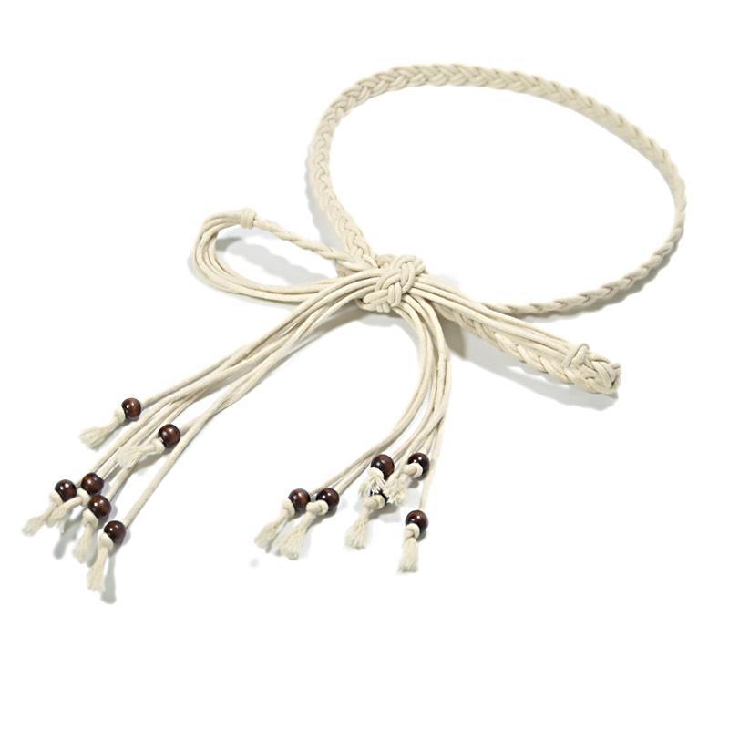 

Meier Braided belt - women s fashion bohemian wax rope braided skinny waist belt 160cm бежевий