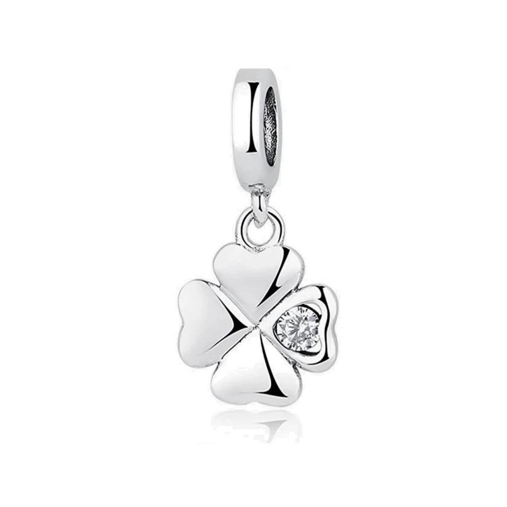925 Silver Maple Leaf Pearl Bee Dragonfly Wreath Charm Pendant for DIY Bracelet Jewelry Making